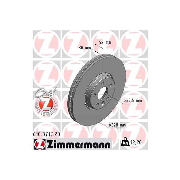 Zimmermann Brake Disc - Standard/Coated, 610371720 610371720 - main